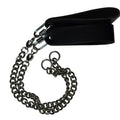 Black twist-link chain poi leash with black plastic end and metal clasp